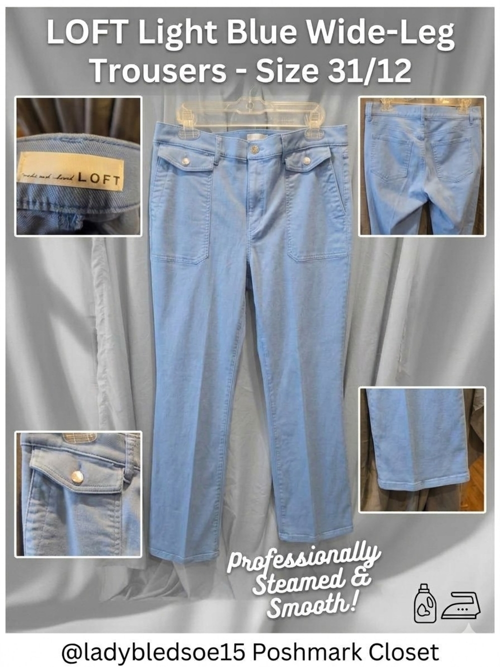 LOFT Light Blue Wide-Leg Jeans